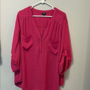 Torrid Pink Buttoned Relaxed Tunic
